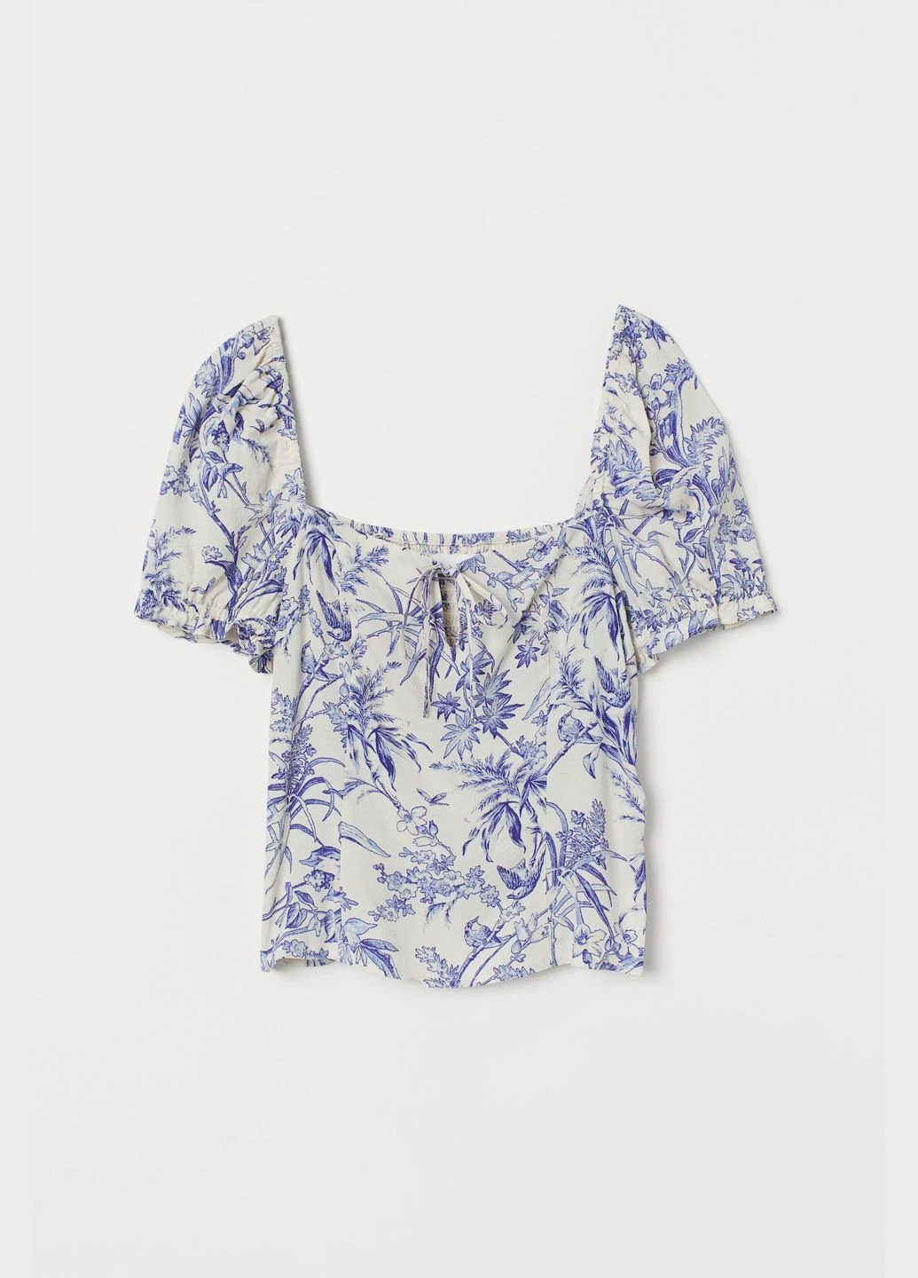 Топ літо,молочний в сині візерунки, H&M (297849145)