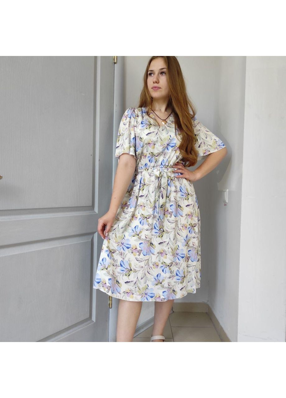 Белое платье j.london вискоза короткий рукав принт цветы 50 белое J. London