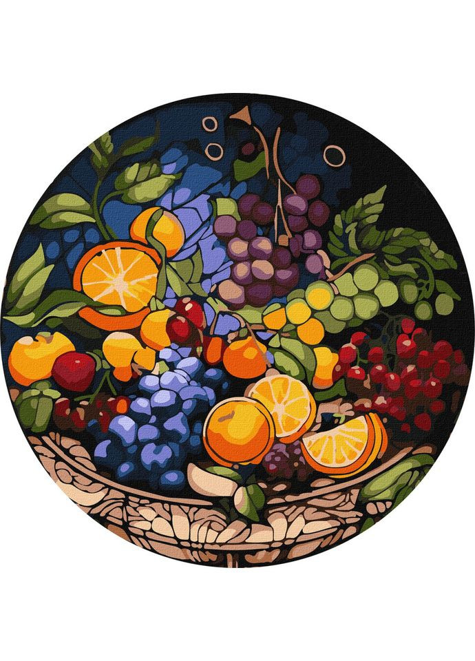 Картина за номерами "Апетитна композиція" ©art_selena_ua KHO-R1014 діаметр 39 см Ідейка (300175349)
