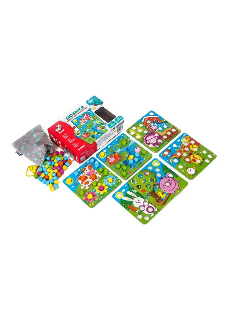 Развивающая мозаика Ферма из дерева VladiToys в ассортименте ZB2002-01 Vladi toys Нас0222 (370650616)