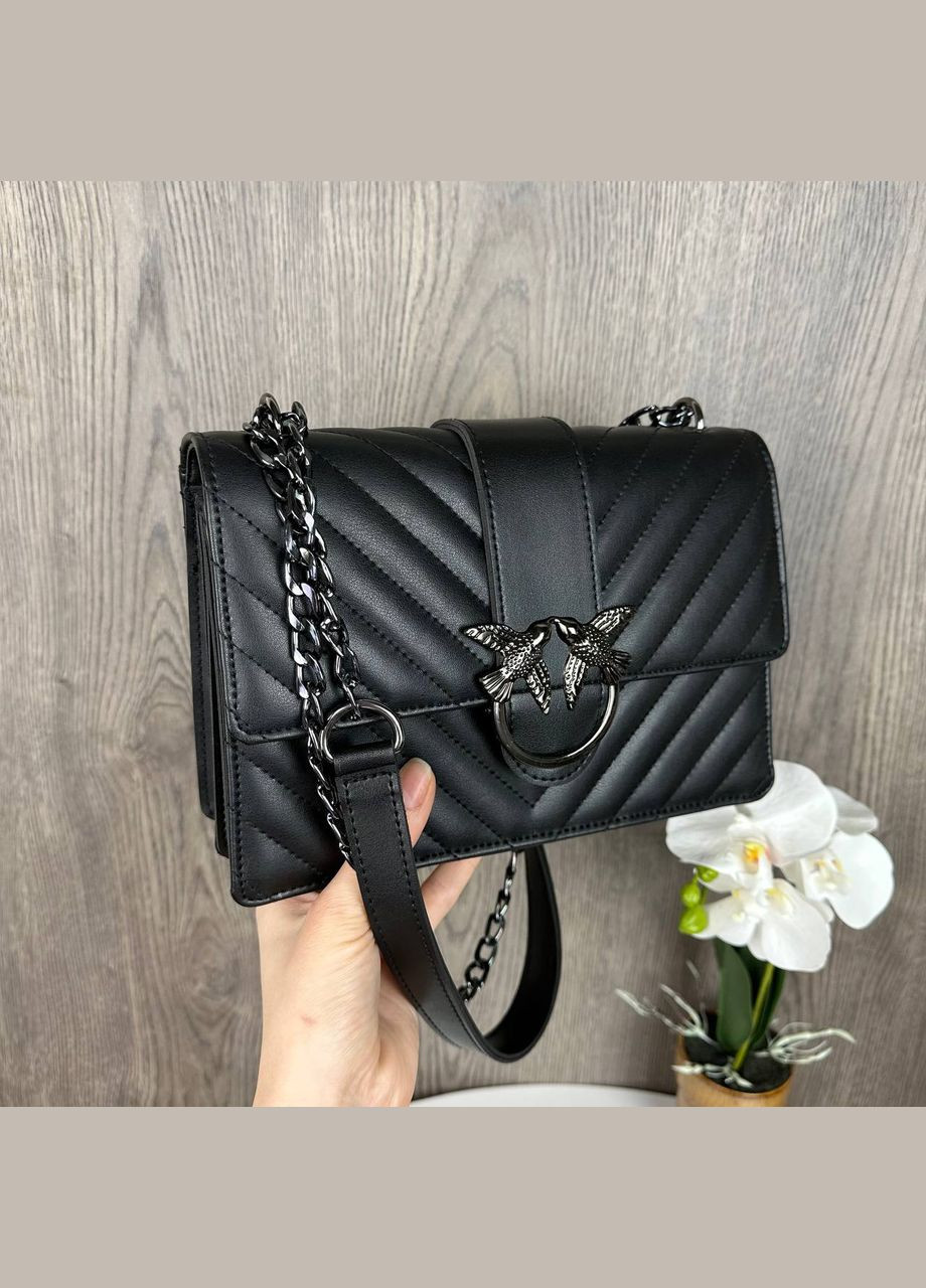 Модная женская мини сумочка на плечо с цепочкой сумка для девушки черная Turkey (340113321)