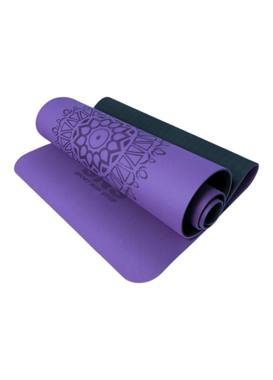 Коврик СОЛНЦЕ для йоги с разметкой фиолетовый KOT64-Р+BL () SNS (316141587)