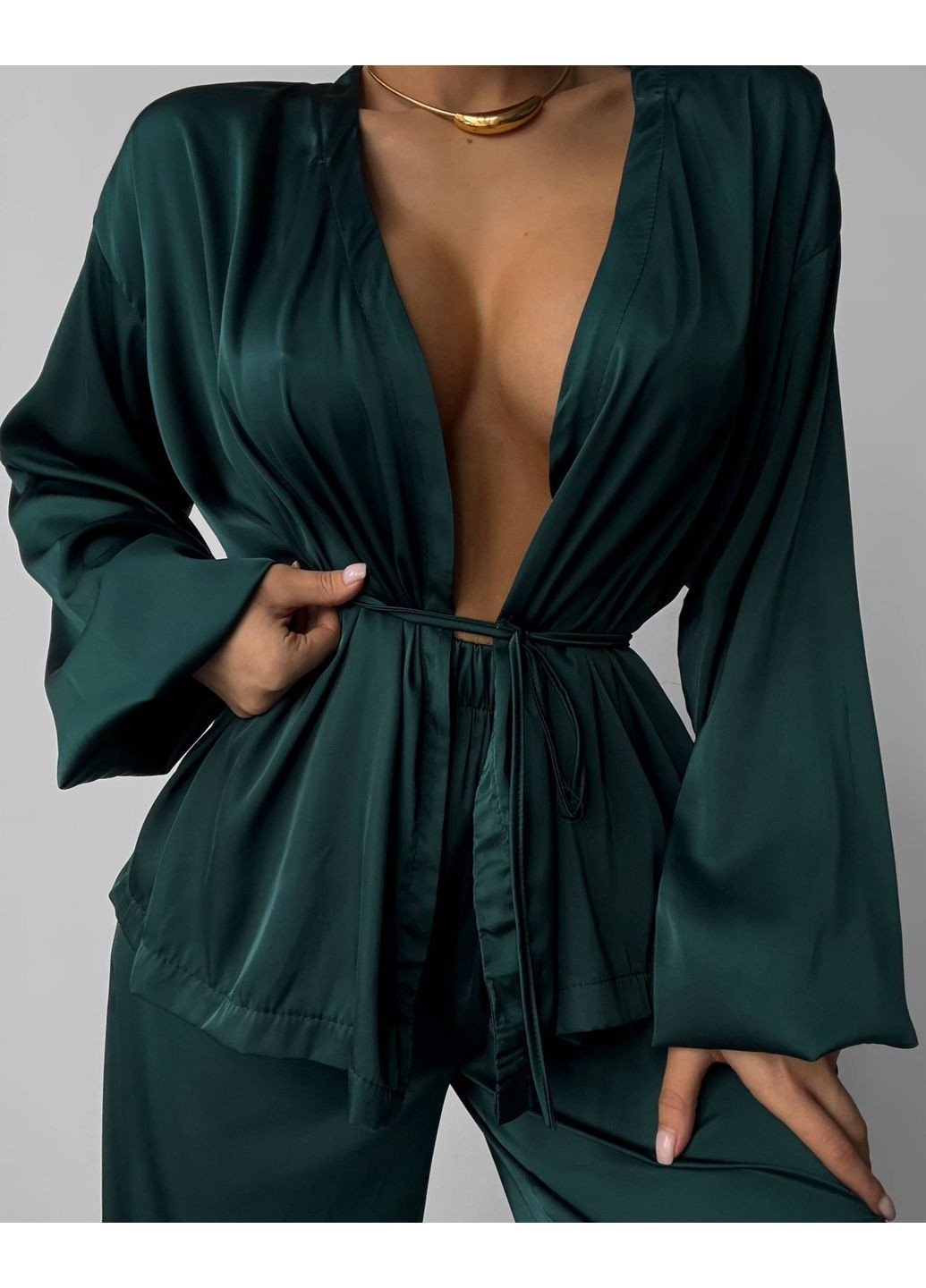 Зелена всесезон жіноча піжама No Brand