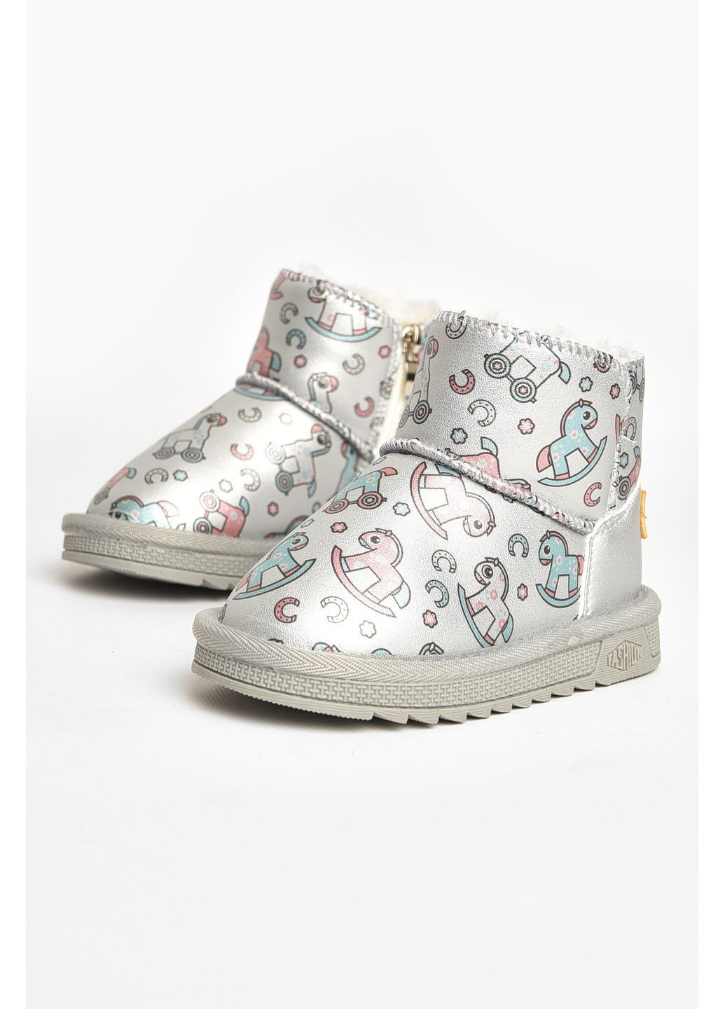 Серые угги детские для девочки серого цвета Let's Shop