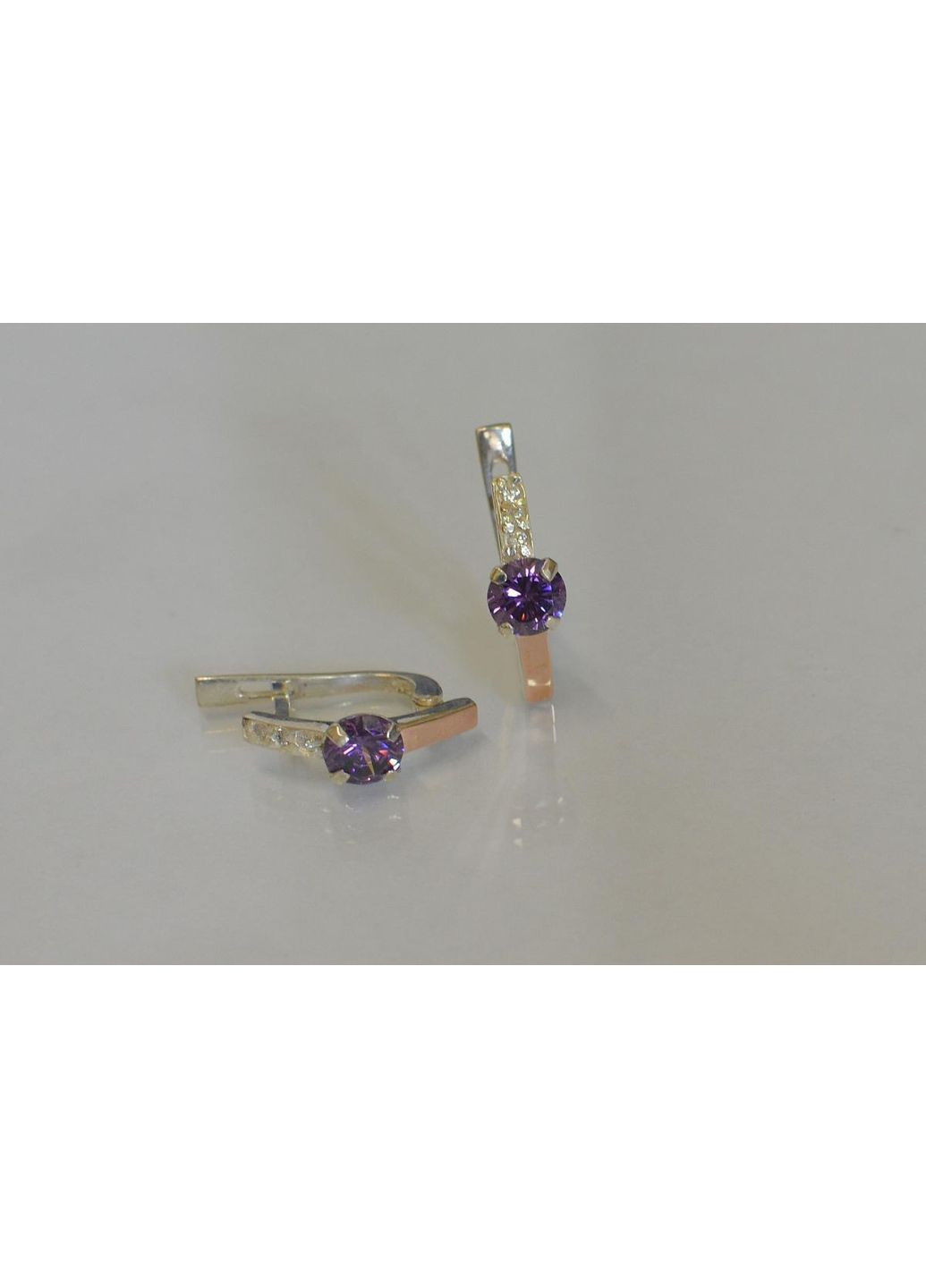 Срібні сережки зі вставками з золота Silver Style (367113067)