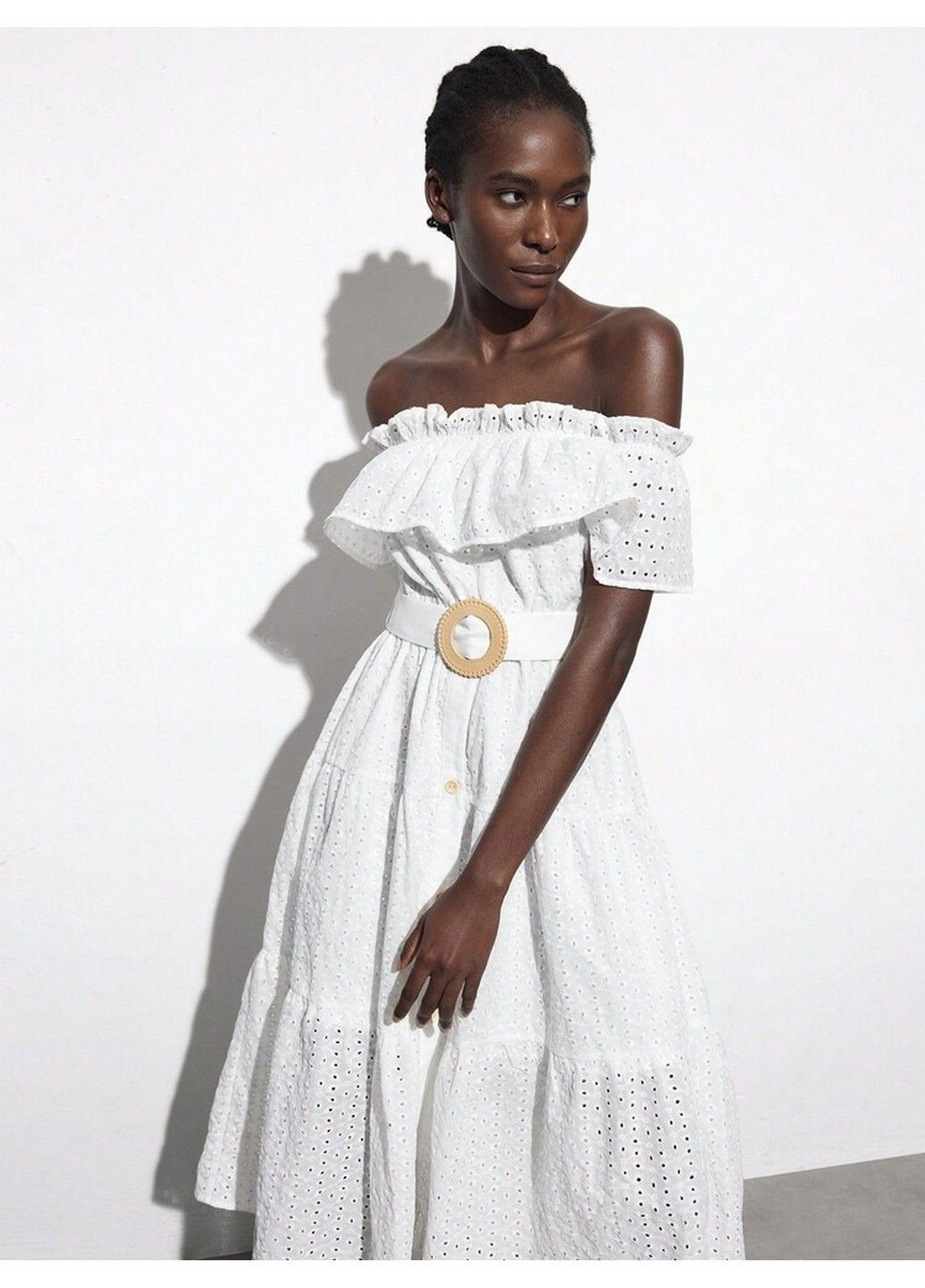 Білий кежуал сукня SHEIN однотонна