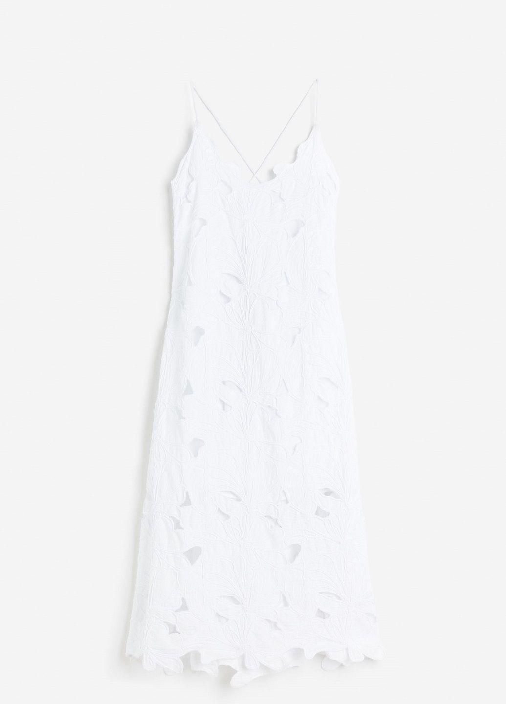 Белое кэжуал платье H&M однотонное