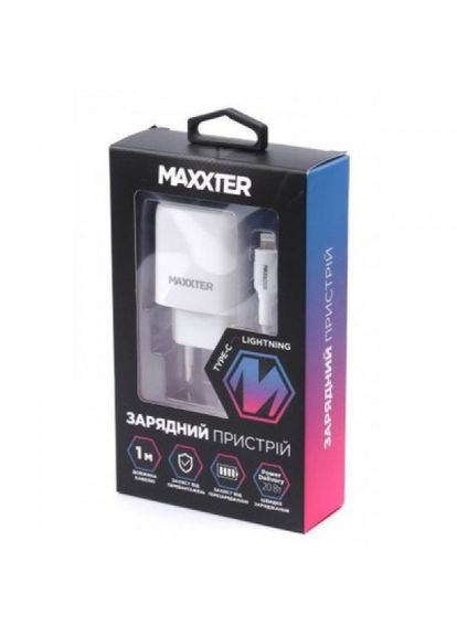 Зарядний пристрій Maxxter usb + cable usb-c to lighting (pd 20w) (268143981)