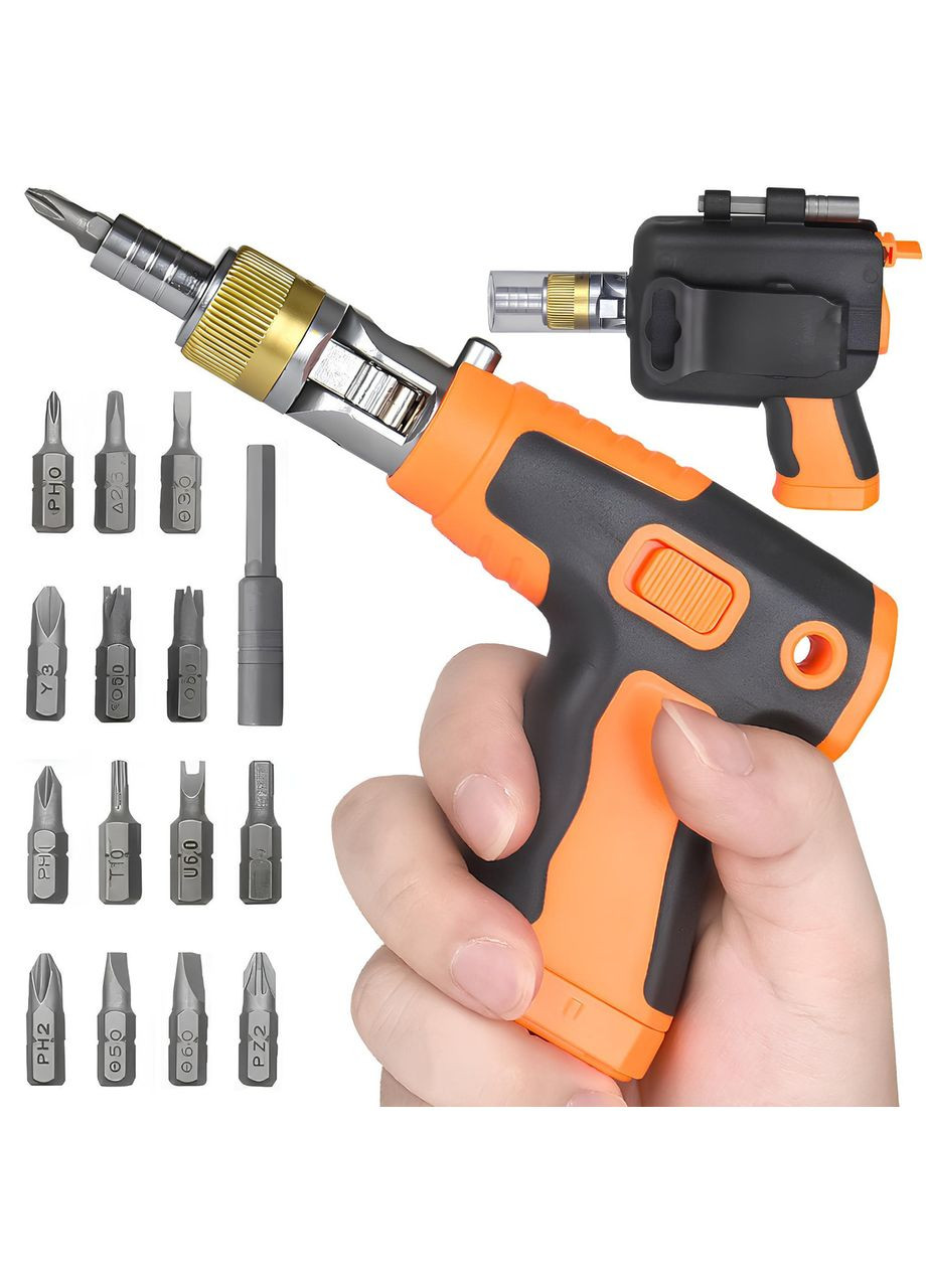 Отвертка с храповым механизмом + 14 битов, 2882A/Рабовая отвертка с трещоткой/Отвертка с сменными насадками Triangle (367060176)