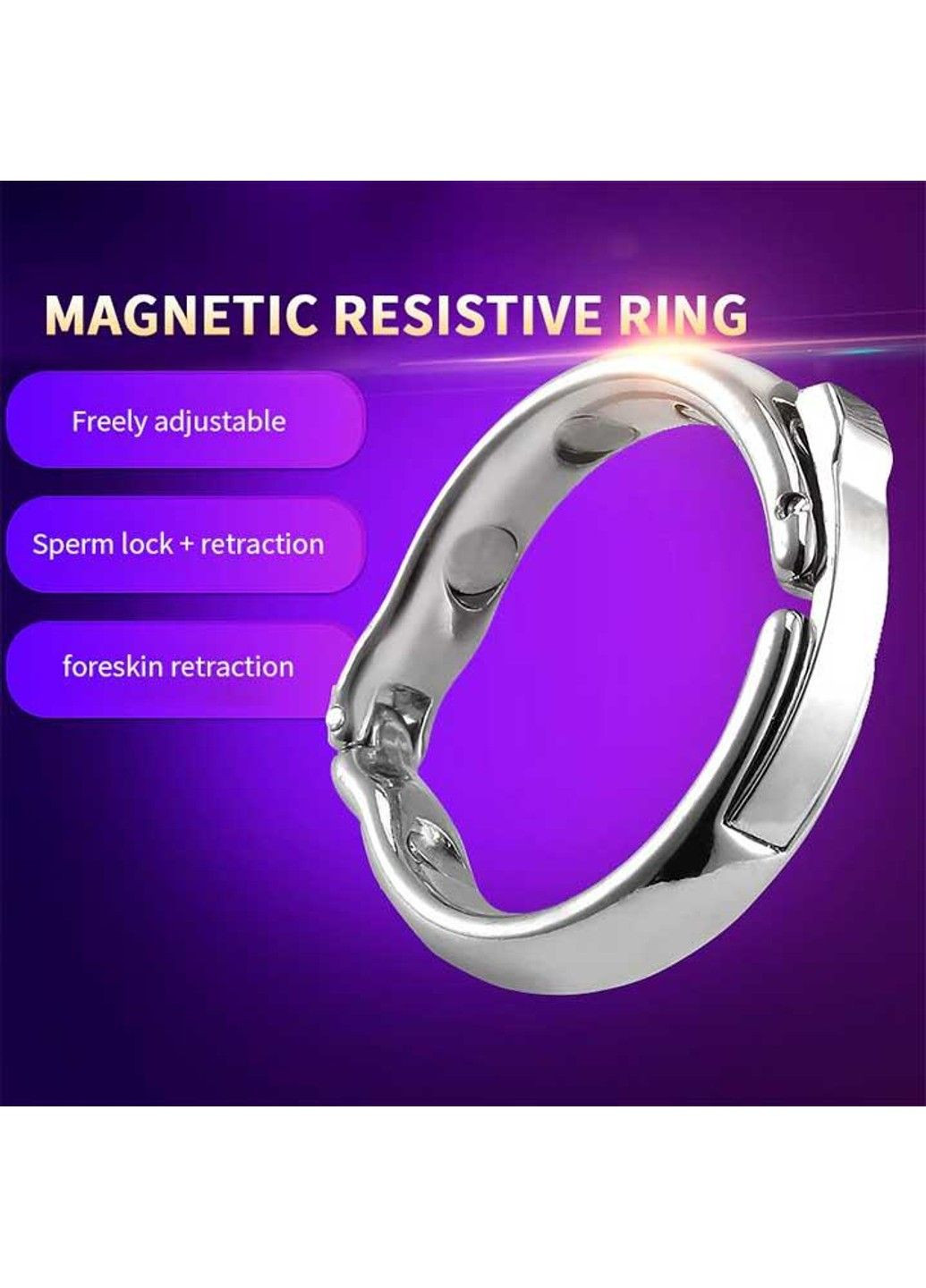 Серебристая магнитное эрекционное кольцо "Alloy" No Brand (288538386)