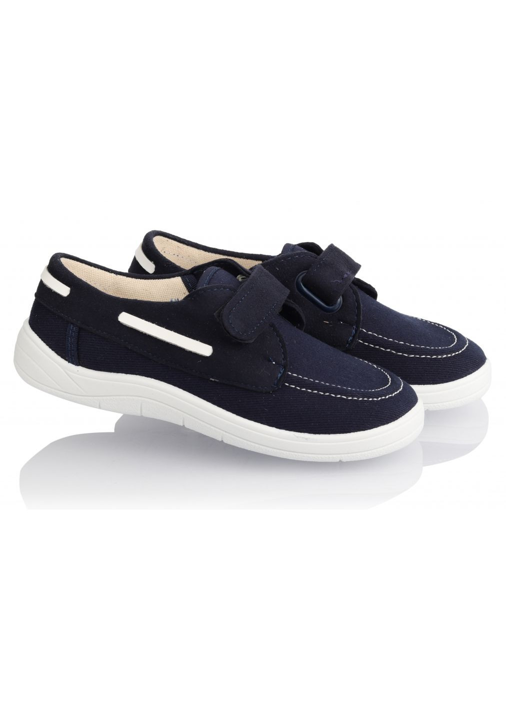 Капці топсайдери для хлопчиків синьо-білі, текстиль. Розмір Waldi (369660684)