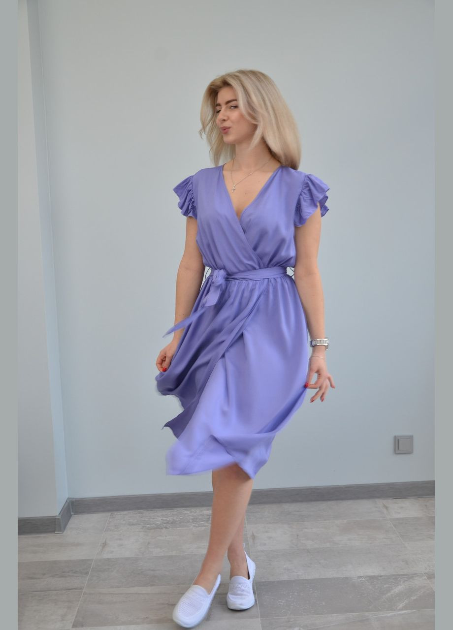 Фиолетовое женское платье, короткий рукав, разные цвета (размеры: l,, 2xl) xl, No Brand однотонное