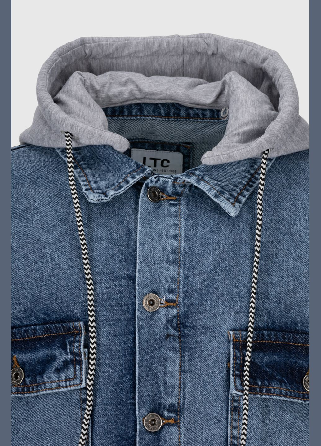 Голубая демисезонная куртка джинсовая No Brand