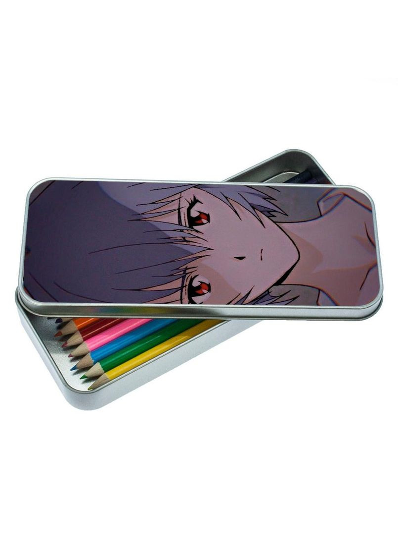 Органайзер для канцелярских принадлежностей металлический, кейс для мелочей Аниме Евангилион #002 7*18 см Silver No Brand (309156728)