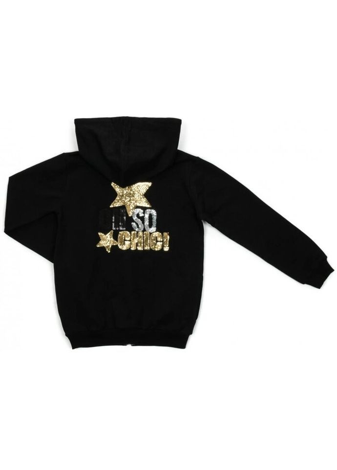 Спортивний костюм з паєтками (13097-128G-black) Breeze (300856781)