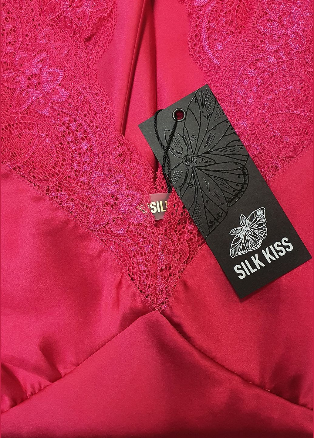 Нічна сорочка комбінація шовк Флоренція L Малиновий Silk Kiss (285716684)