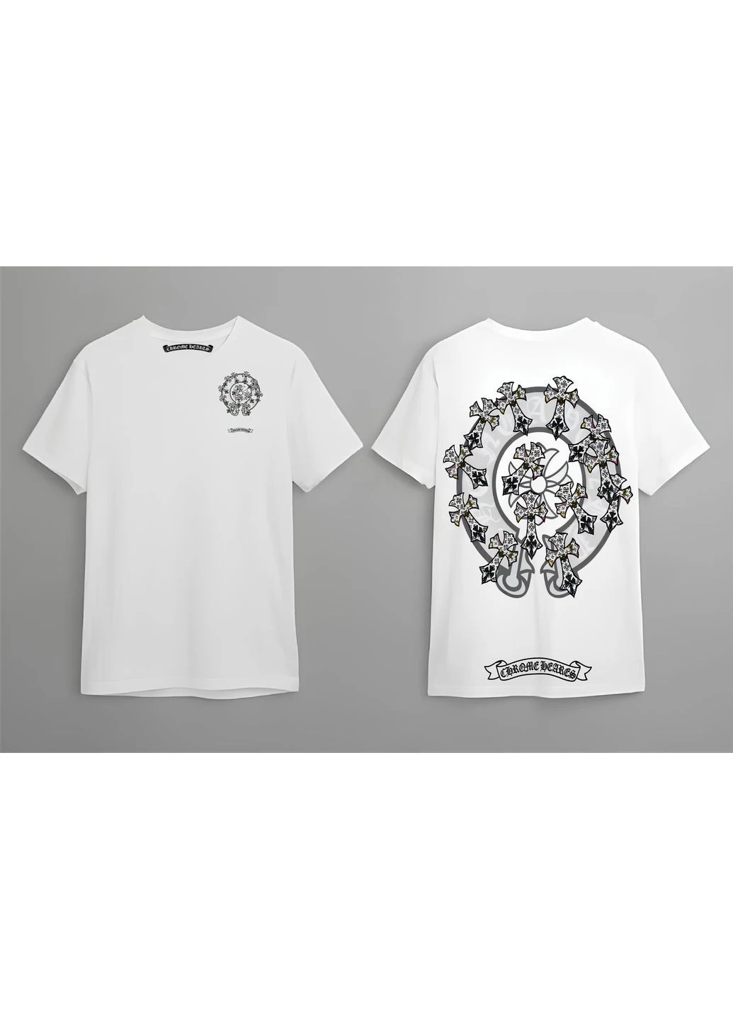 Белая мужская футболка chrome hearts с принтом белая Freedom