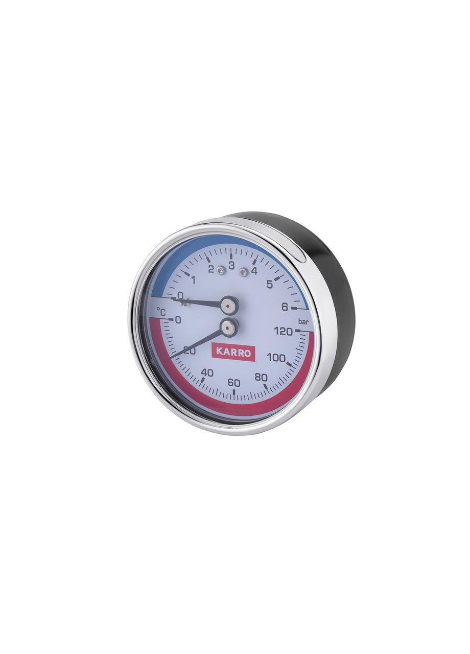 Термоманометр 1/2"х1/4" горизонтальный 80 мм KR-1086 Karro (332971082)