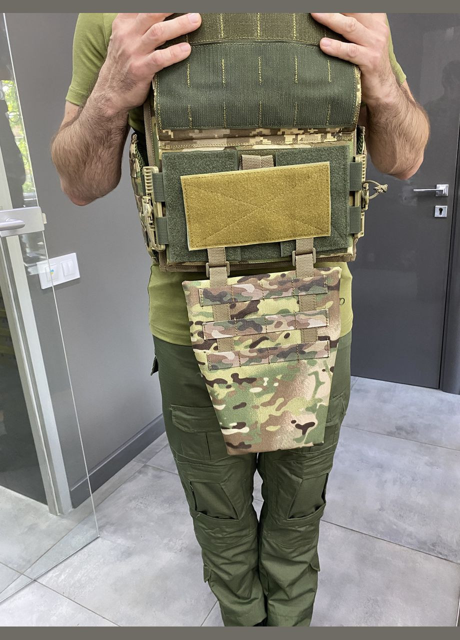 Підсумок фартух напашник для плитоноски, розмір, Мультикам,, Cordura 1000D, сумка під балістичний пакет WinTac (338625079)