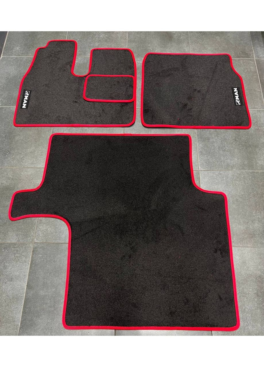 Ворсові килимки в салон для MAN 2011-2016/МАН (1 ящик), Чорні червоний кант Beltex TGX (370770739)