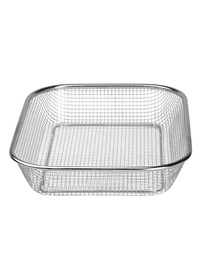 Сито-корзина для мытья овощей и фруктов из нержавеющей стали 37,5х27,5 см дуршлаг для кухни кухонный инвентарь ProDobro (364190293)