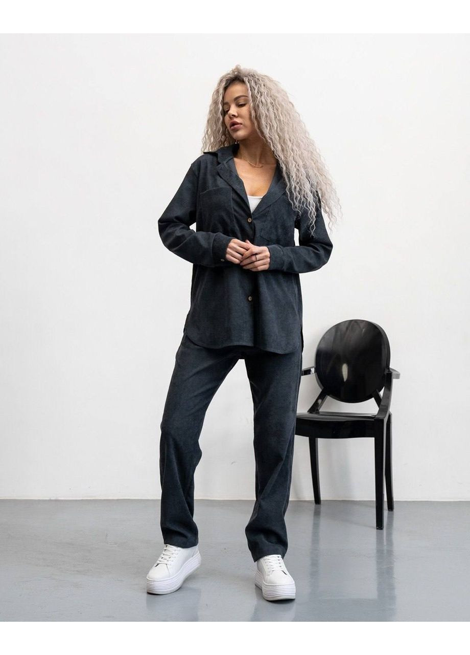 Жіночий Мікро вельветовий костюм: сорочка + штани Україна (361044132)