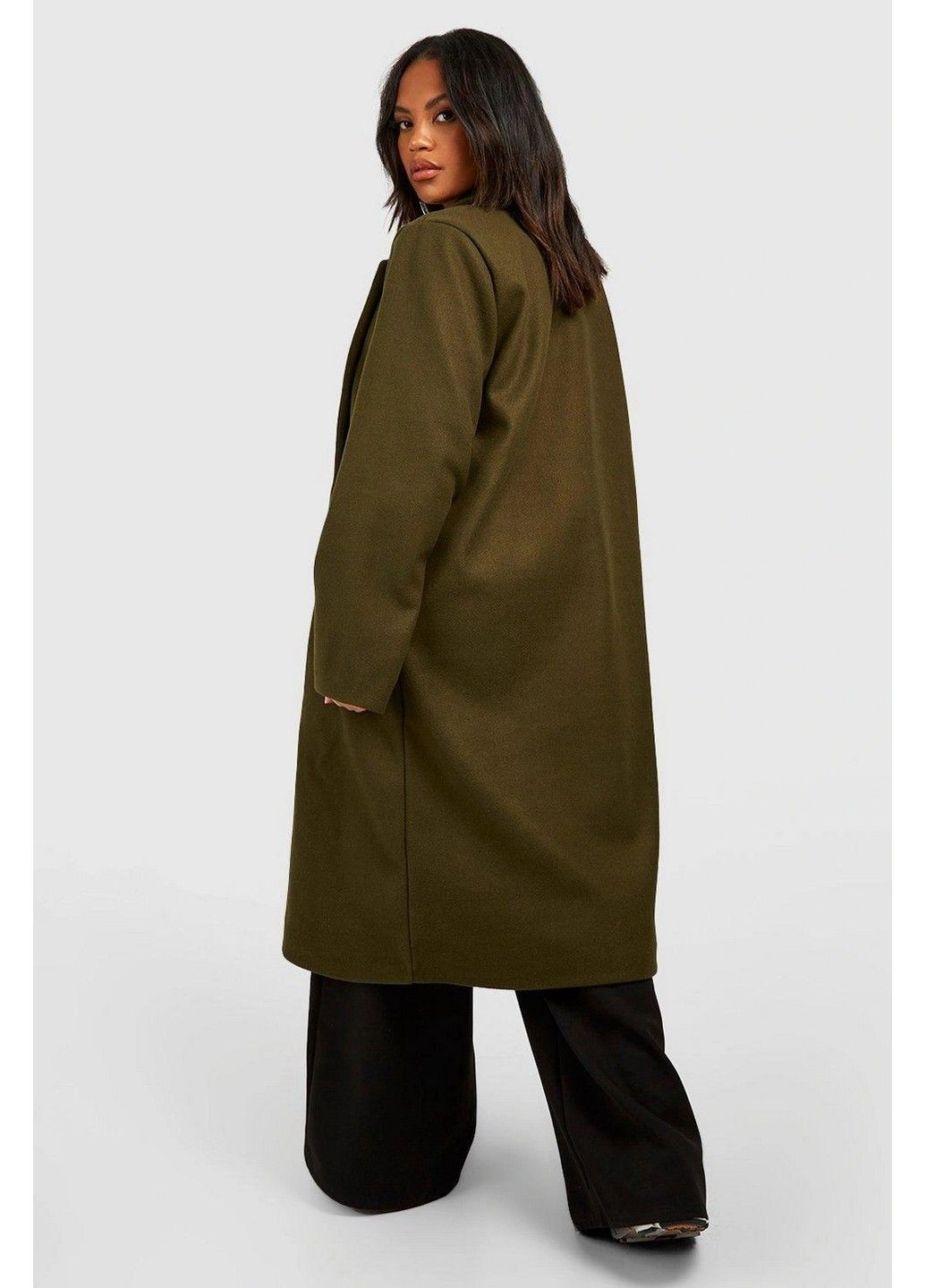 Оливковое (хаки) демисезонное Пальто Boohoo