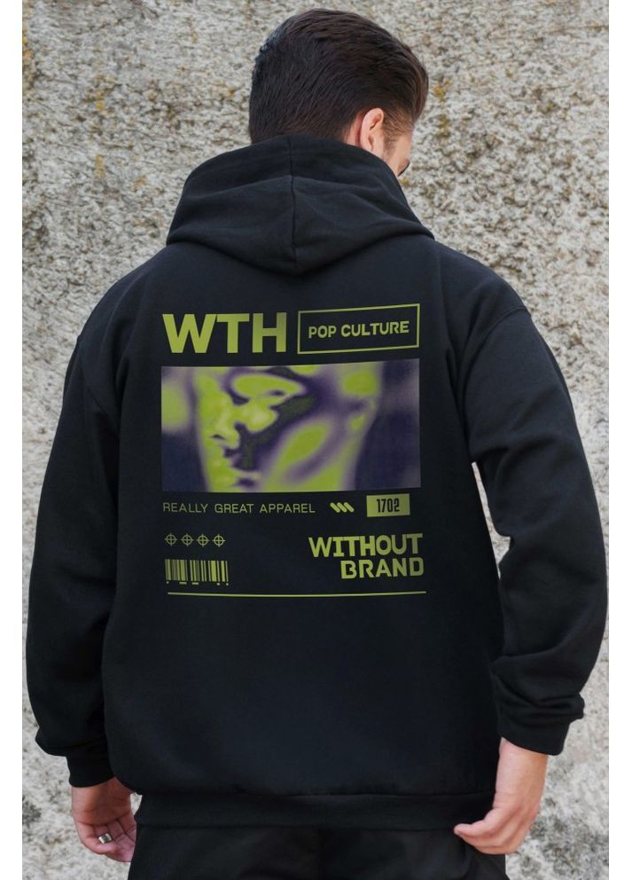 Утеплене зіп худі на флісі зіпер з принтом Pop Culture Kane Black Without (362441412)