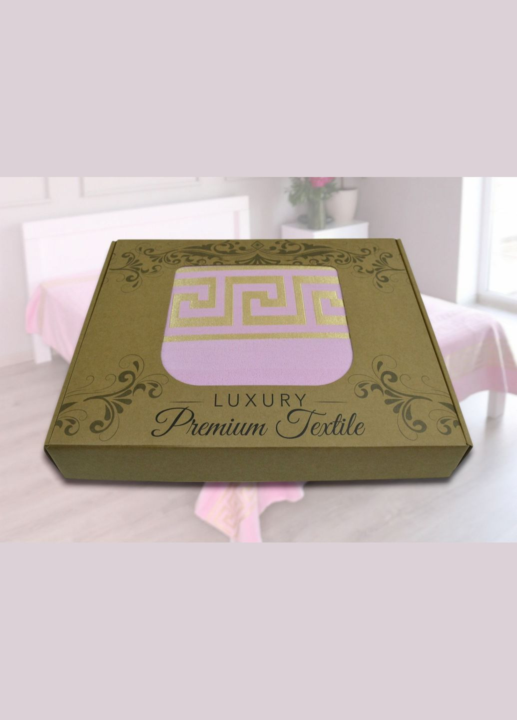 Махрове покривало 200х215см (Піке) Світло-рожеве Kayra (318382446)