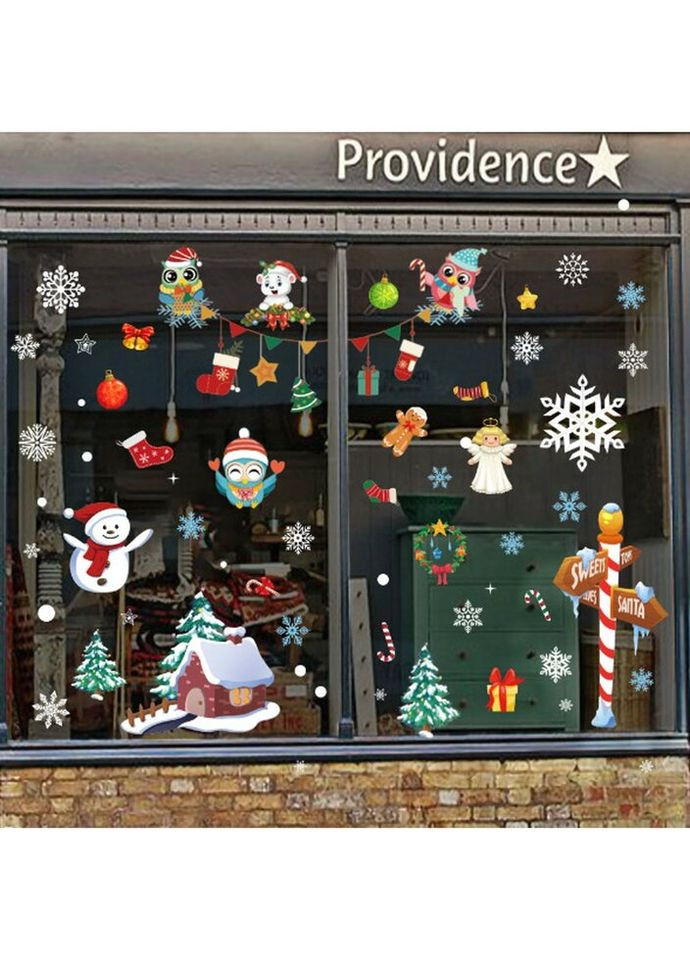 Набор новогодних наклеек на окно Happy New Year 6 9130 20х30 см 6 листов No Brand (335585652)