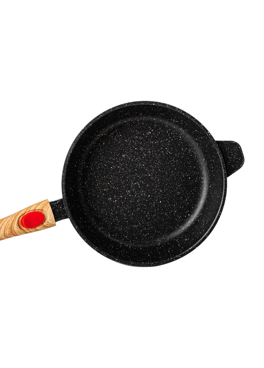 Алюминиевая глубокая сковорода (2,4 л) со стеклянной крышкой Ø 24 см Black MGC (360455342)