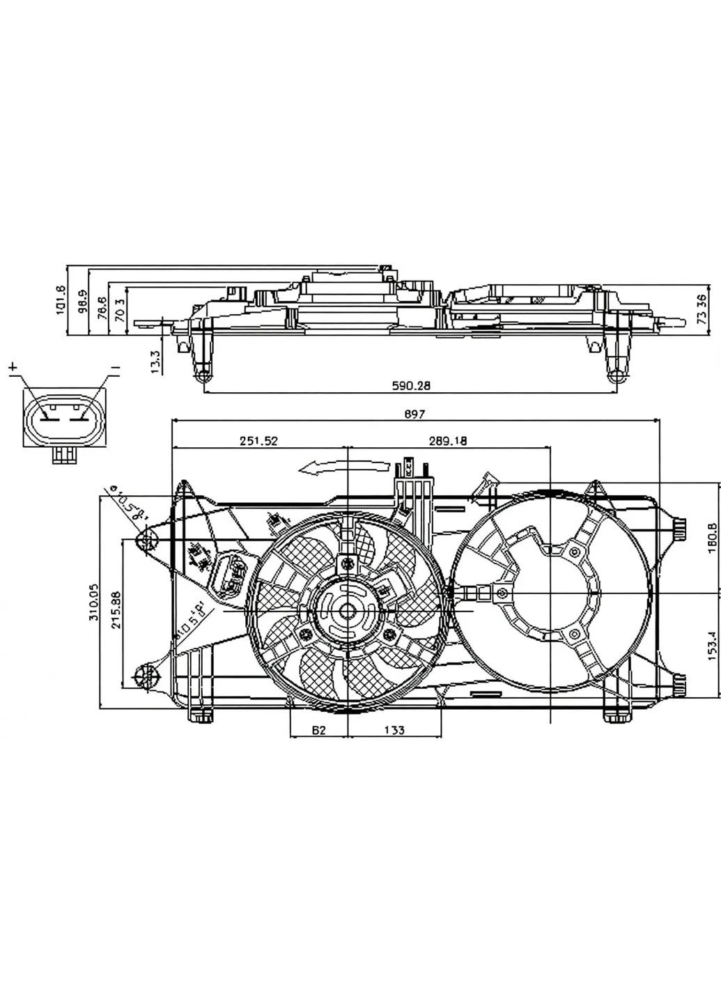 Вентилятор радіатора FIAT DOBLO JTD 01- 85131-ua Nissens (366169361)