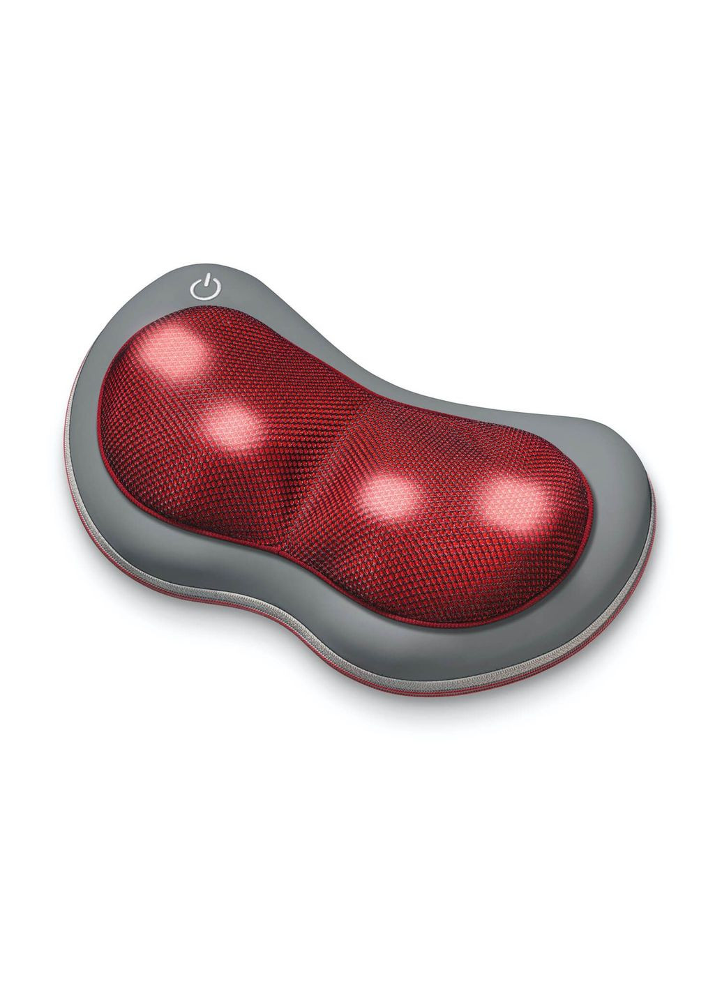 Массажная подушка для плеч, шеи, спины и ног, от сети, 1,41кг, 4 головки шиаца, подогрев, автовыкл., красносерый Beurer (315600390)