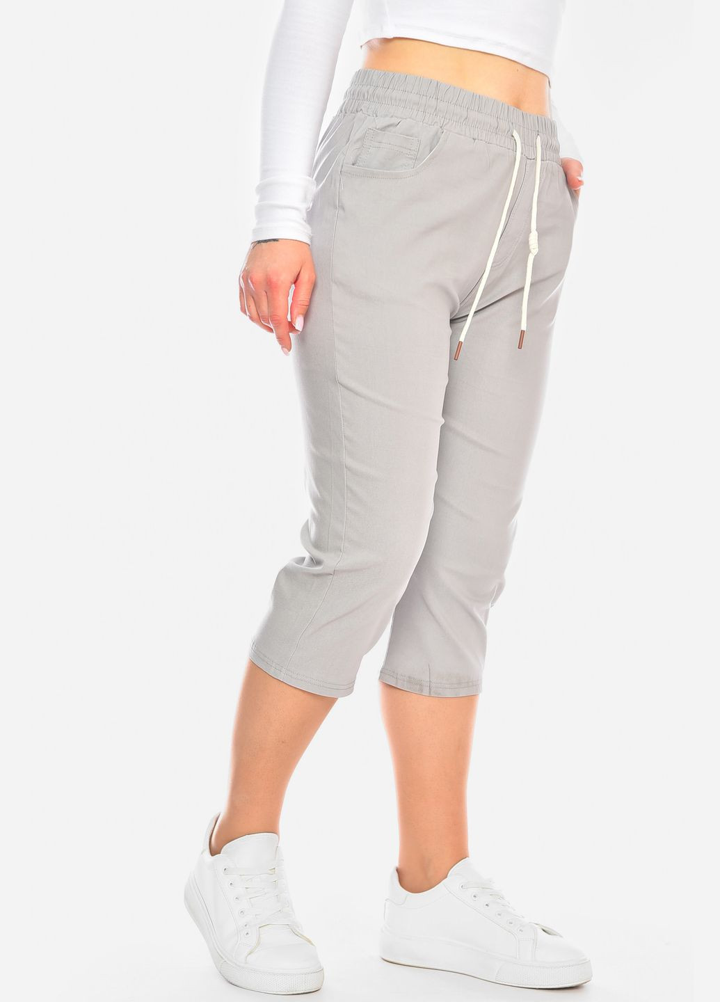 Бриджі жіночі сірого кольору Let's Shop (326269896)