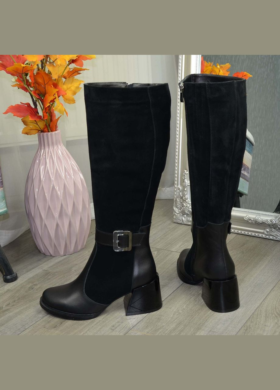 Осенние сапоги черные женские демисезонные. 36 размер Vasha para