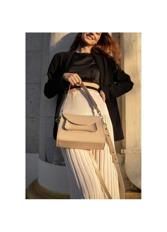 Сумка женская кожаная через плечо Liv бежевый краст The Wings (302007452)