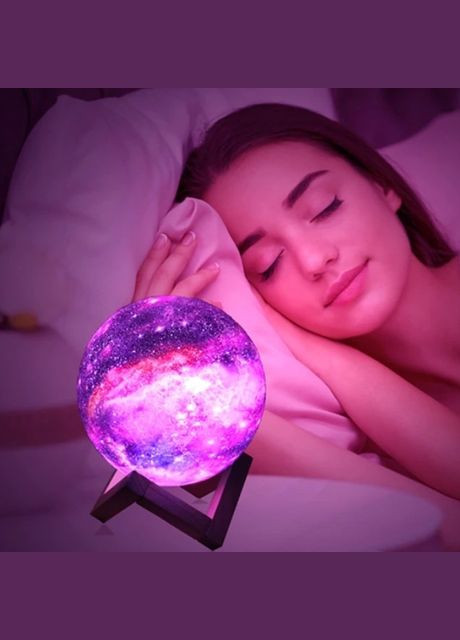 Светильник в виде космоса 3D 12 см | Настольный светильник космос на сенсорном управлении | Детский ночник No Brand (303928694)