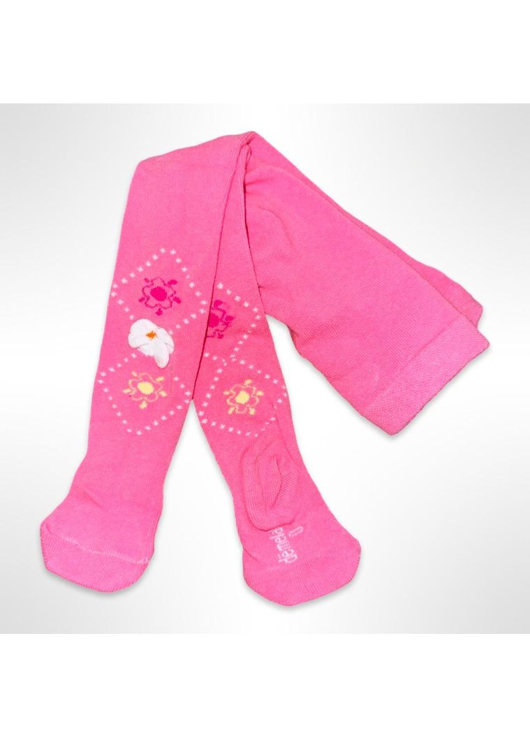 Детские колготки хлопчатобумажные 3D Цветочек De Малиновый (0853) Melatti (356603633)