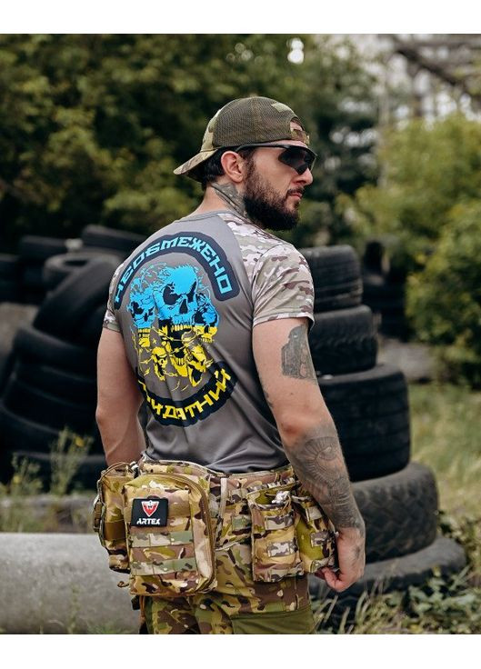 Тактична чоловіча футболка Необмежено Придатний сіра No Brand (358203760)