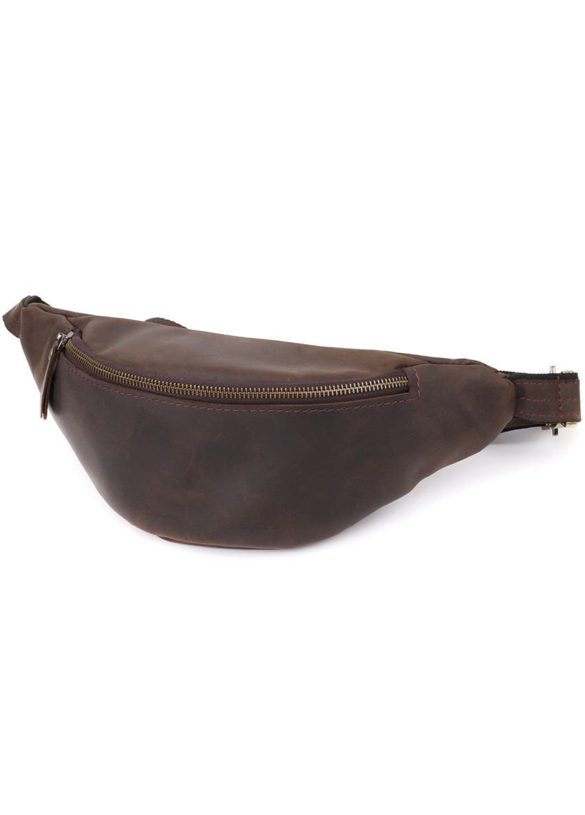 Сумка бананка для мужчин винтажная кожаная коричневая 34×14×7 см; 23139 Shvigel (362417678)