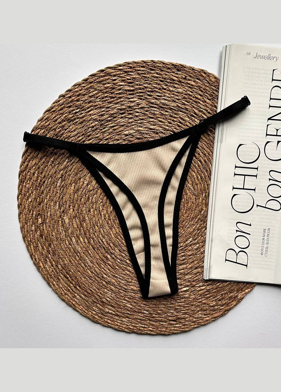 Трусики стрінги бавовняні рубчик, комплект 3 штуки Exclusive (315333909)