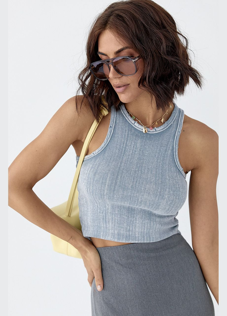 Трикотажний топ із необробленим низом Lurex (337701810)