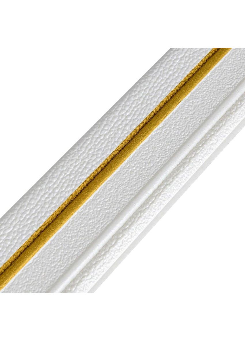 Гнучкий плінтус самоклеючий Білий з золотою смужкою 2300х70х4мм 3D Loft (300241635)