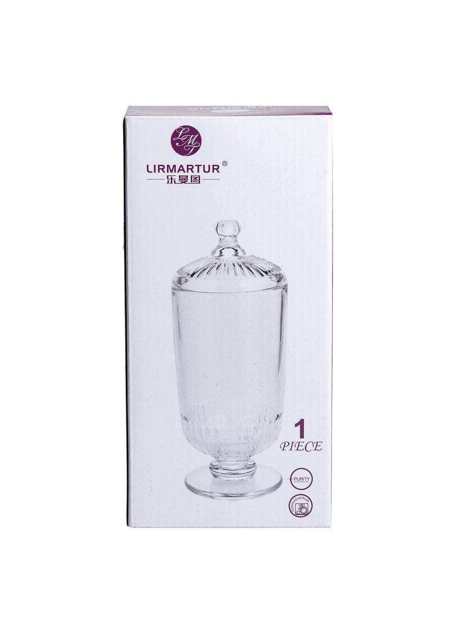 Конфетница с крышкой стеклянная Ø 10 см HP-YH-17 Yiwu (353503112)