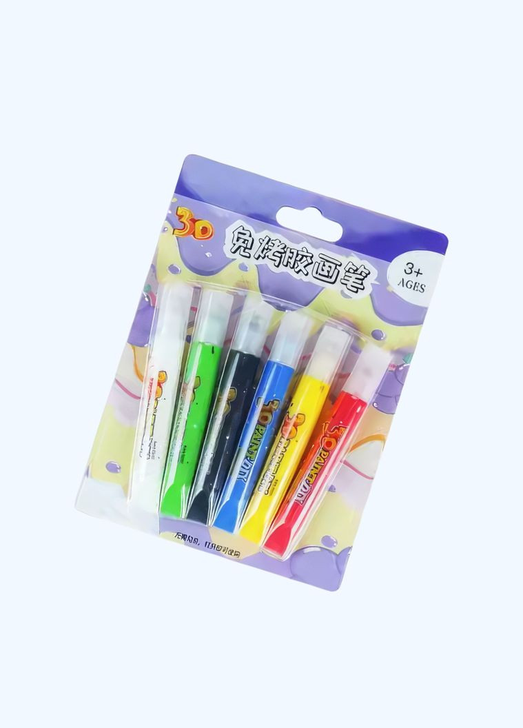 Набір вітражних фарб і 3D-маркерів, комплект для дизайну та рукоділля, 6 кольорів No Brand (344573503)