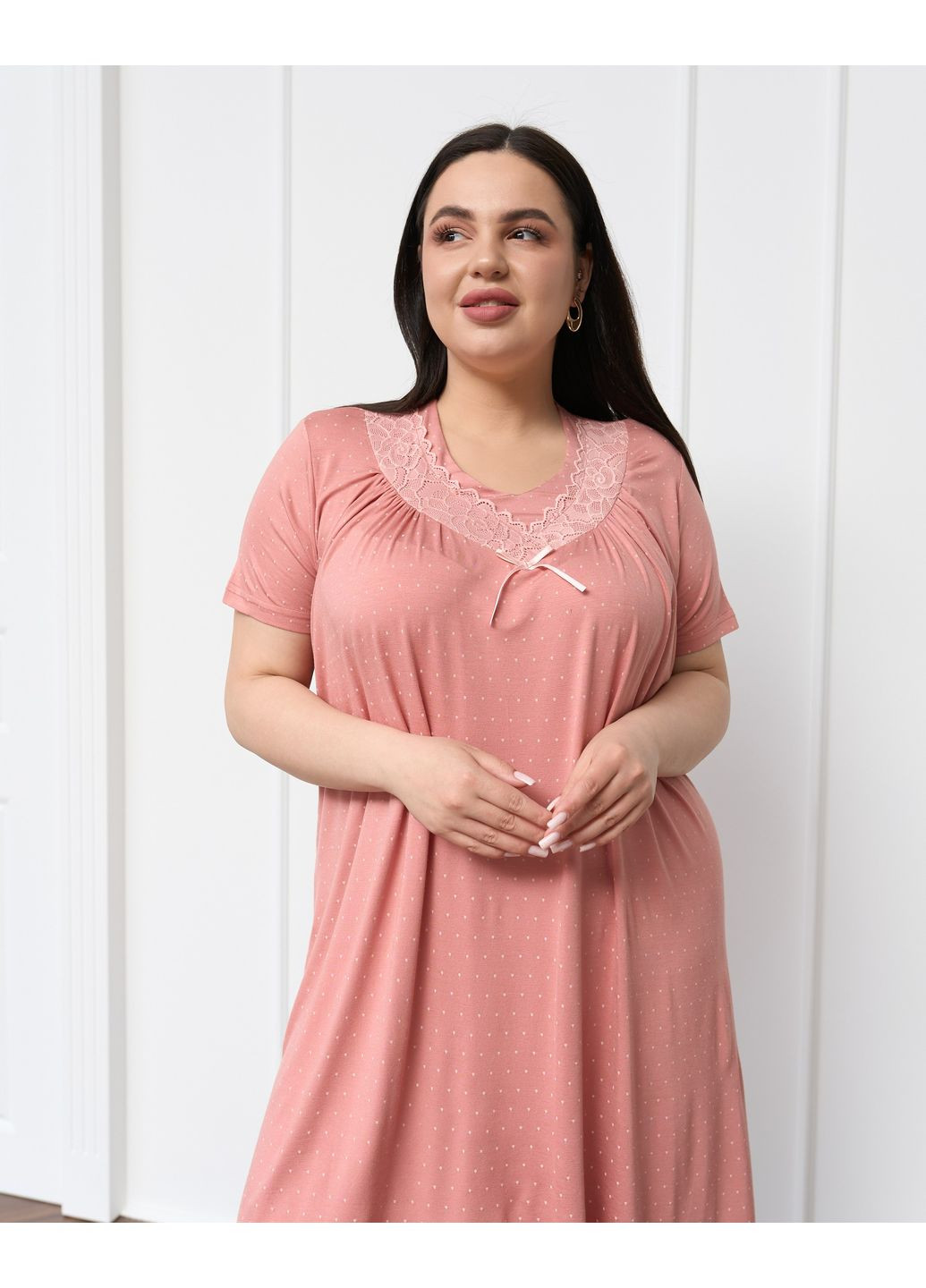 Жіноча сорочка з мереживом Plus Size Nicoletta (349444373)