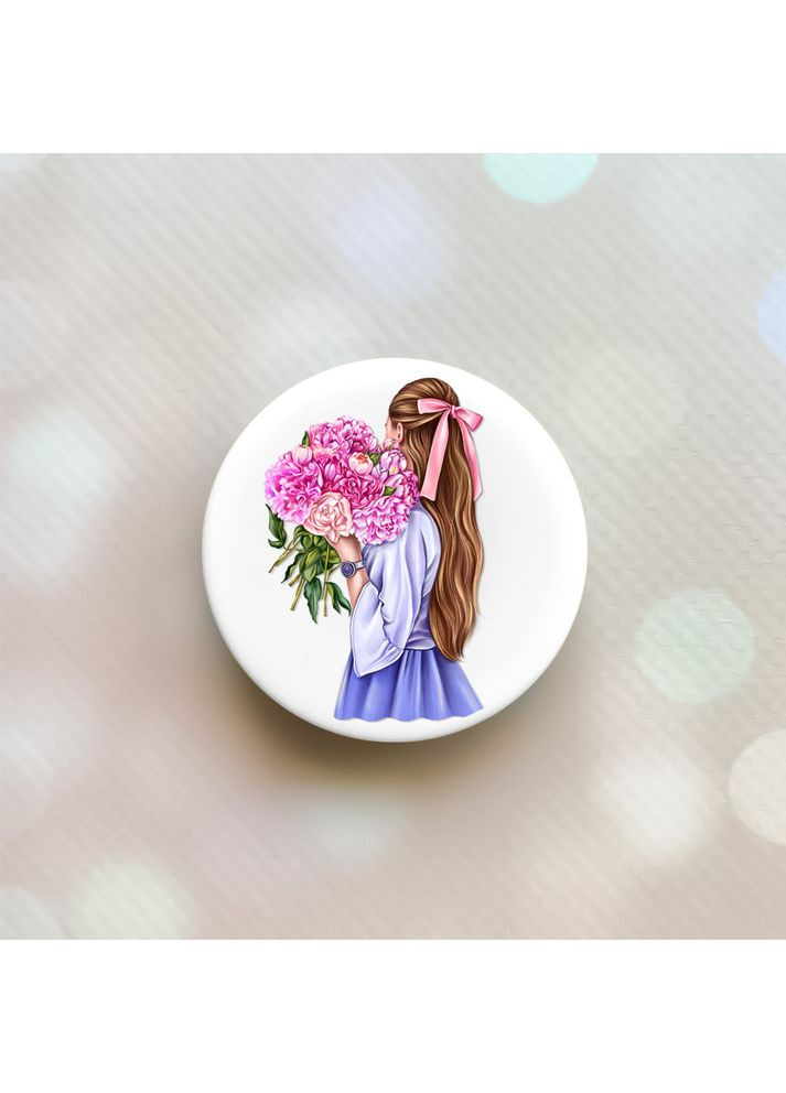 Держатель для смартфона / планшета попсокет Popsocket:: Девушка с пионами (принт 11) Creative (360695454)