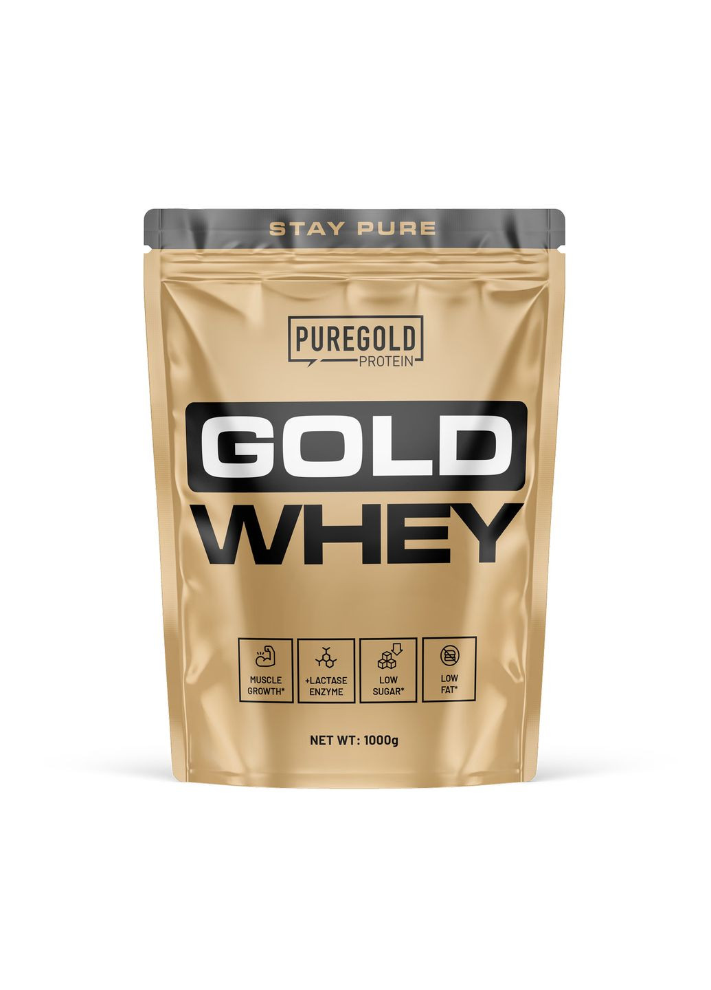Сывороточный протеин для мужчин Whey Protein 1000г Кремовый Ваниль Без сахара и сои Pure Gold Protein (370299652)