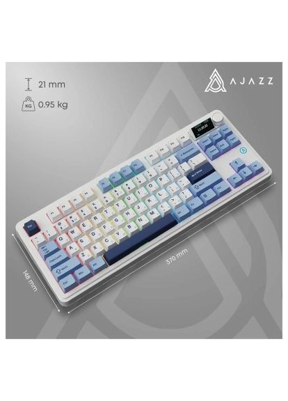 Клавіатура White (AK870-MU-BWD) Ajazz AK870 PLUS Murad Switch RGB Wireless/Bluetooth/USB (364659628)