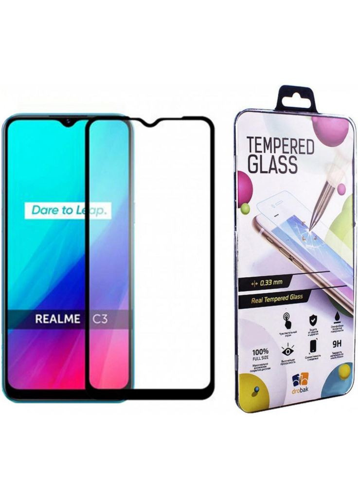 Стекло защитное Realme C3 Full Cover Full Glue (m432938) Drobak Realme C3 Full Cover Full Glue (Black) (222224) (367069511)